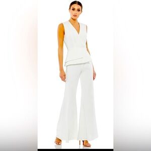 Mac Duggal 26602 - Sleeveless Peplum Jumpsuit Sz 6